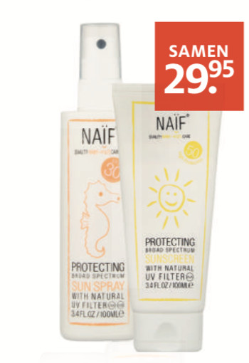 Naïf Aftersun en Sunscreen factor 50 of factor 30